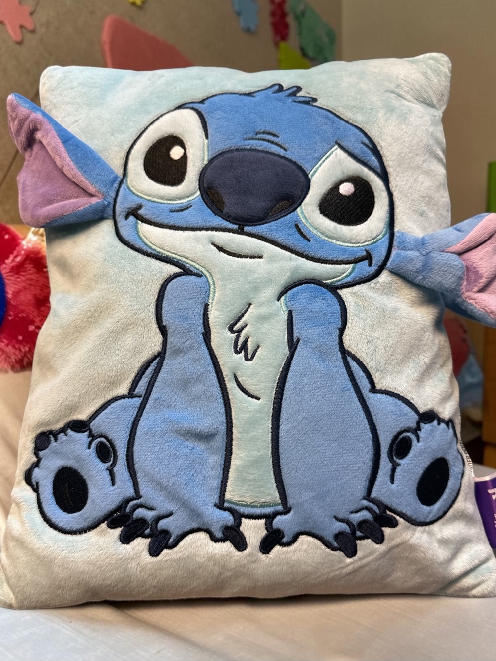 Disney Blue Stitch Plush Character Pillow